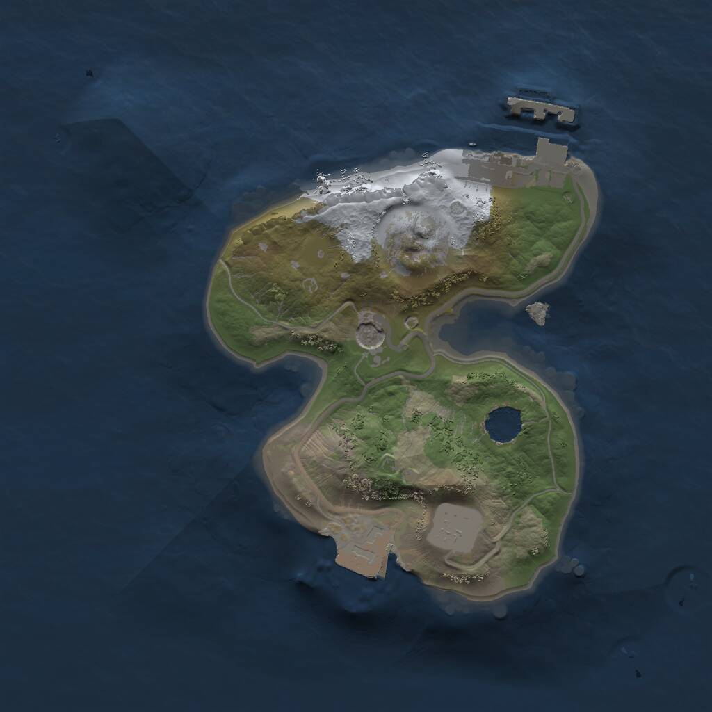 Rust Map: Procedural Map, Size: 1600, Seed: 71447144, 3 Monuments