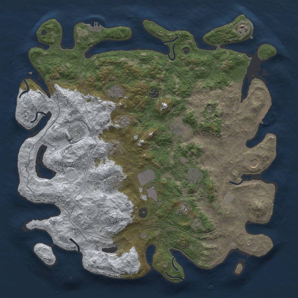 Rust Map: Procedural Map, Size: 4500, Seed: 12324, 20 Monuments