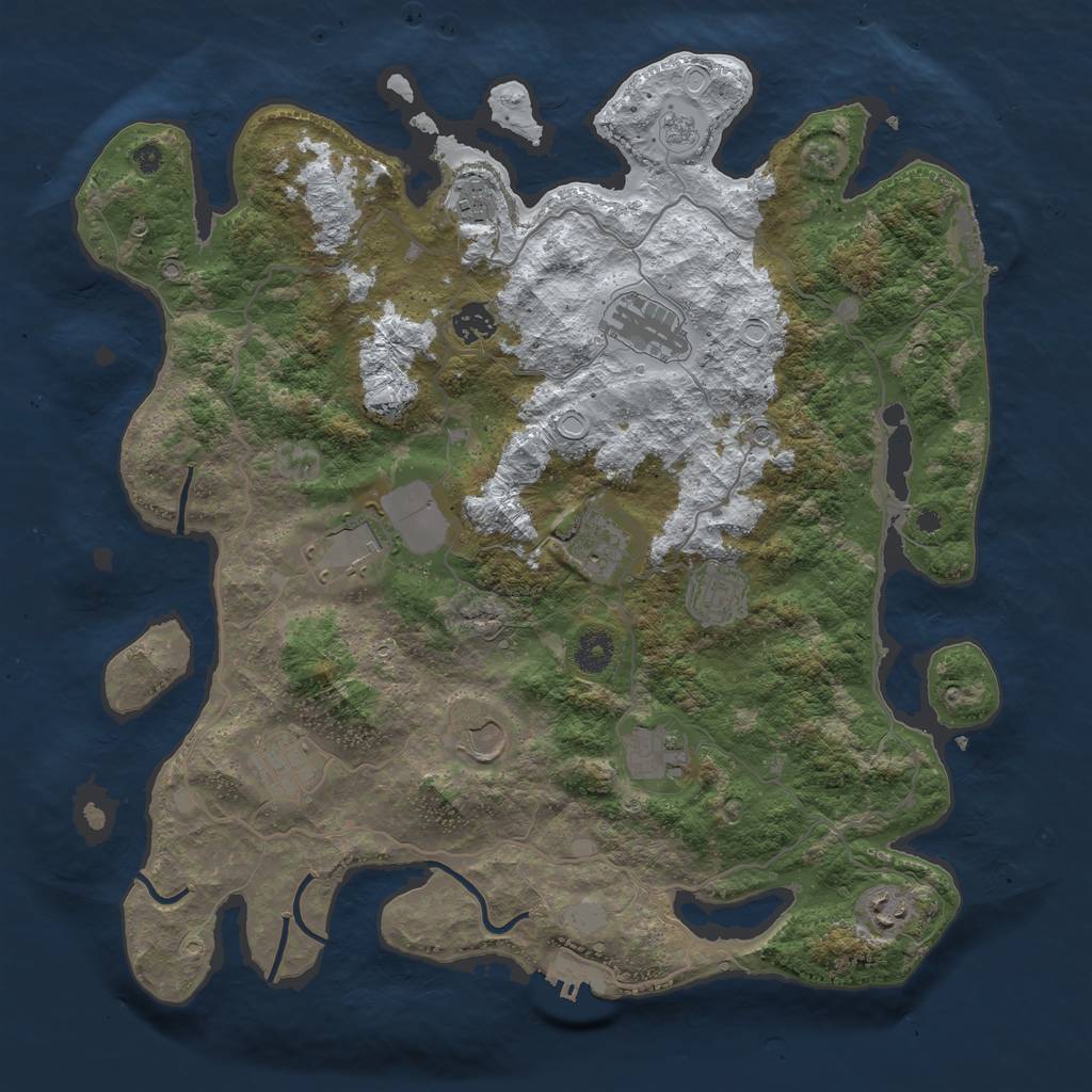 Rust Map: Procedural Map, Size: 4000, Seed: 1003768502, 19 Monuments