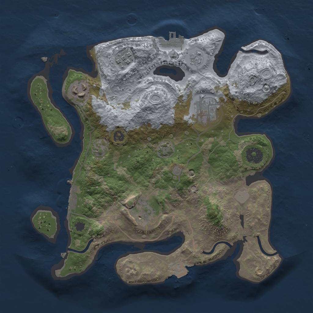 Rust Map: Procedural Map, Size: 2800, Seed: 68090, 11 Monuments