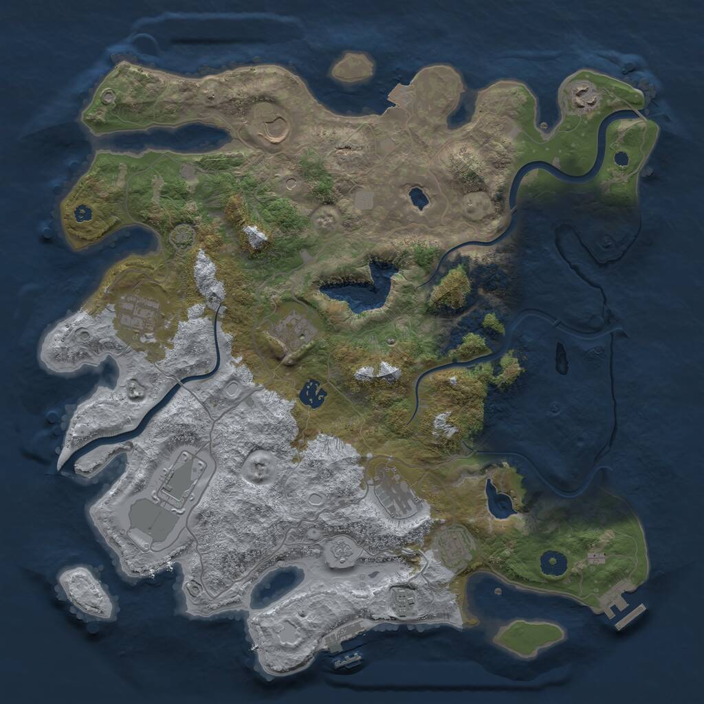 Rust Map: Procedural Map, Size: 4000, Seed: 641322454, 15 Monuments