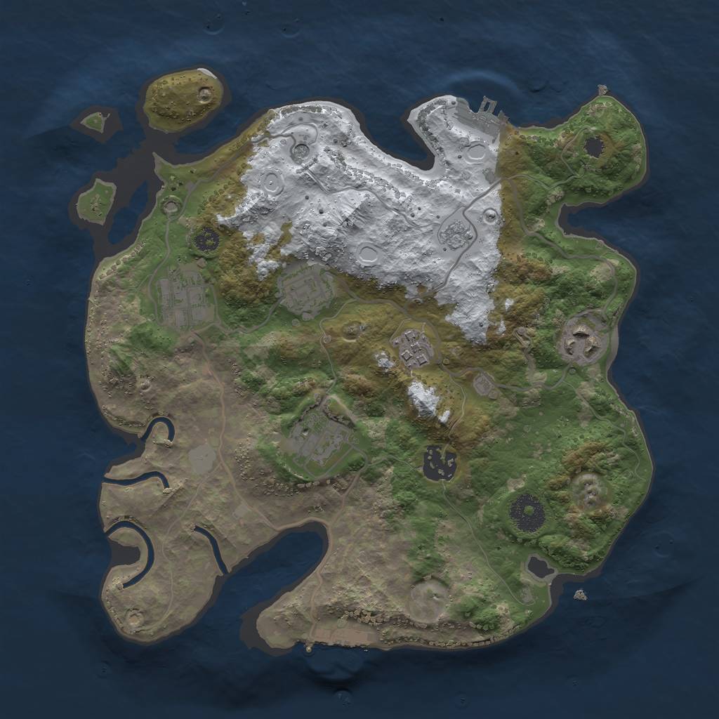 Rust Map: Procedural Map, Size: 3000, Seed: 76118, 15 Monuments