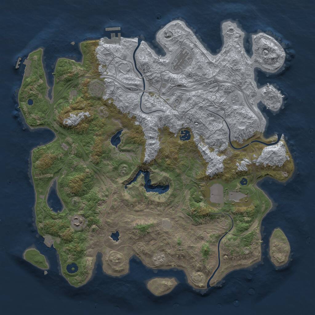 Rust Map: Procedural Map, Size: 4250, Seed: 2010527229, 12 Monuments