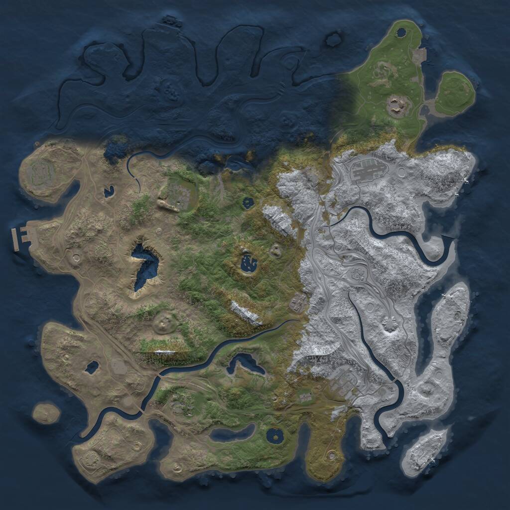 Rust Map: Procedural Map, Size: 4500, Seed: 890500, 14 Monuments