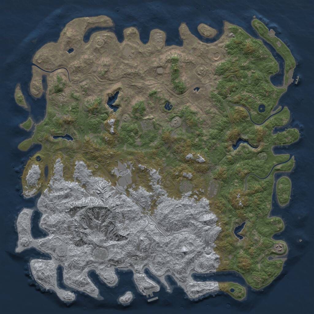 Rust Map: Procedural Map, Size: 6000, Seed: 6799, 17 Monuments