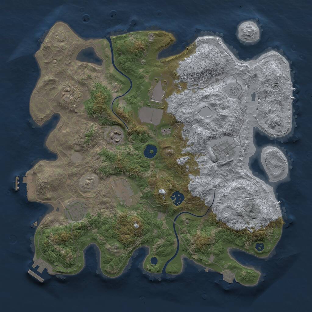 Rust Map: Procedural Map, Size: 3500, Seed: 391362, 13 Monuments