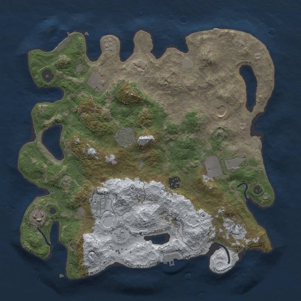 Rust Map: Procedural Map, Size: 3700, Seed: 596395437, 18 Monuments