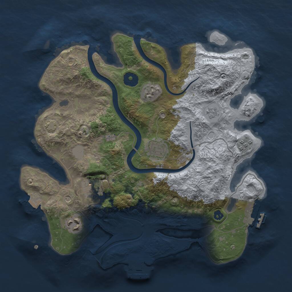 Rust Map: Procedural Map, Size: 3000, Seed: 2073499132, 10 Monuments