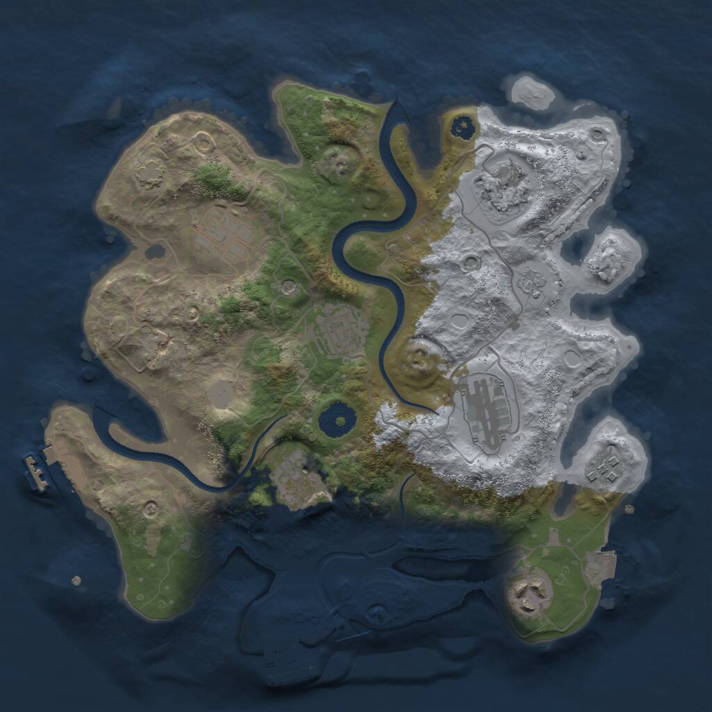 Rust Map: Procedural Map, Size: 3000, Seed: 2073499132, 13 Monuments