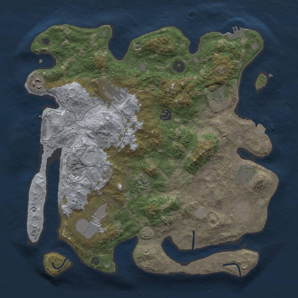 Rust Map: Procedural Map, Size: 3700, Seed: 1511280652, 17 Monuments