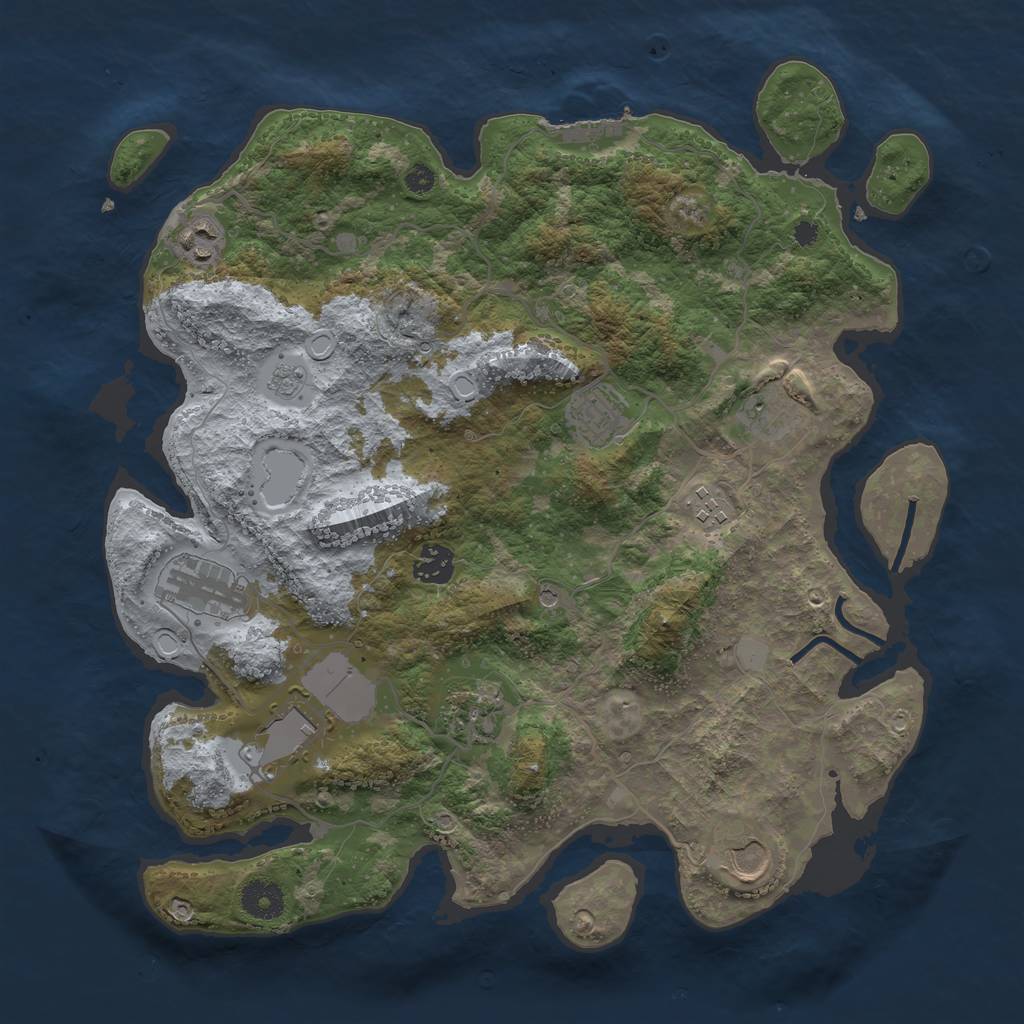 Rust Map: Procedural Map, Size: 3700, Seed: 1169150096, 15 Monuments