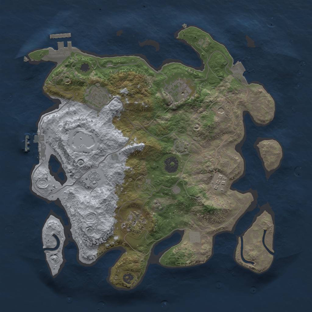 Rust Map: Procedural Map, Size: 3000, Seed: 636333218, 12 Monuments