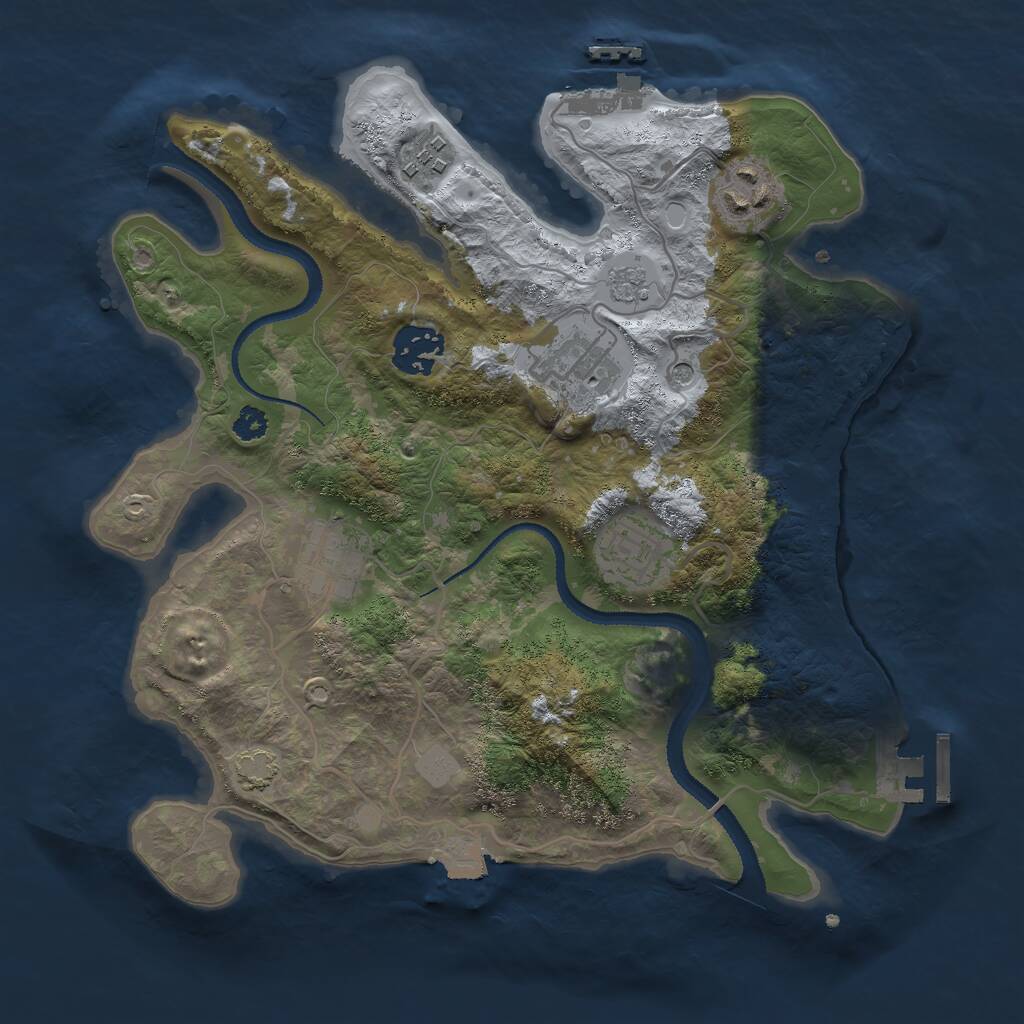 Rust Map: Procedural Map, Size: 3000, Seed: 1947609629, 12 Monuments