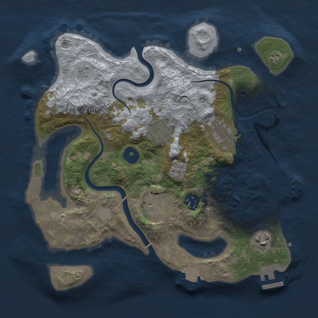 Rust Map: Procedural Map, Size: 3000, Seed: 1647851120, 11 Monuments