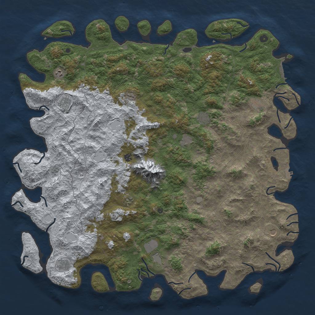 Rust Map: Procedural Map, Size: 6000, Seed: 546732, 20 Monuments
