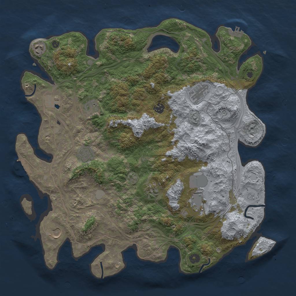 Rust Map: Procedural Map, Size: 4250, Seed: 228241754, 16 Monuments