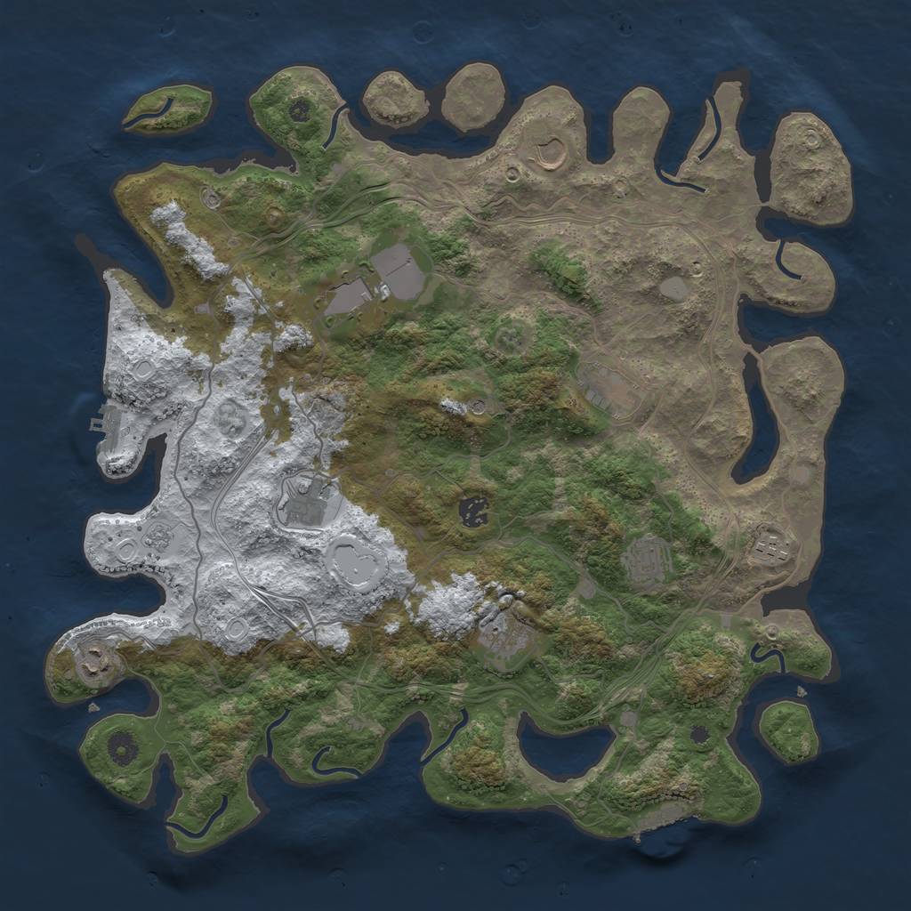 Rust Map: Procedural Map, Size: 4250, Seed: 761421204, 18 Monuments