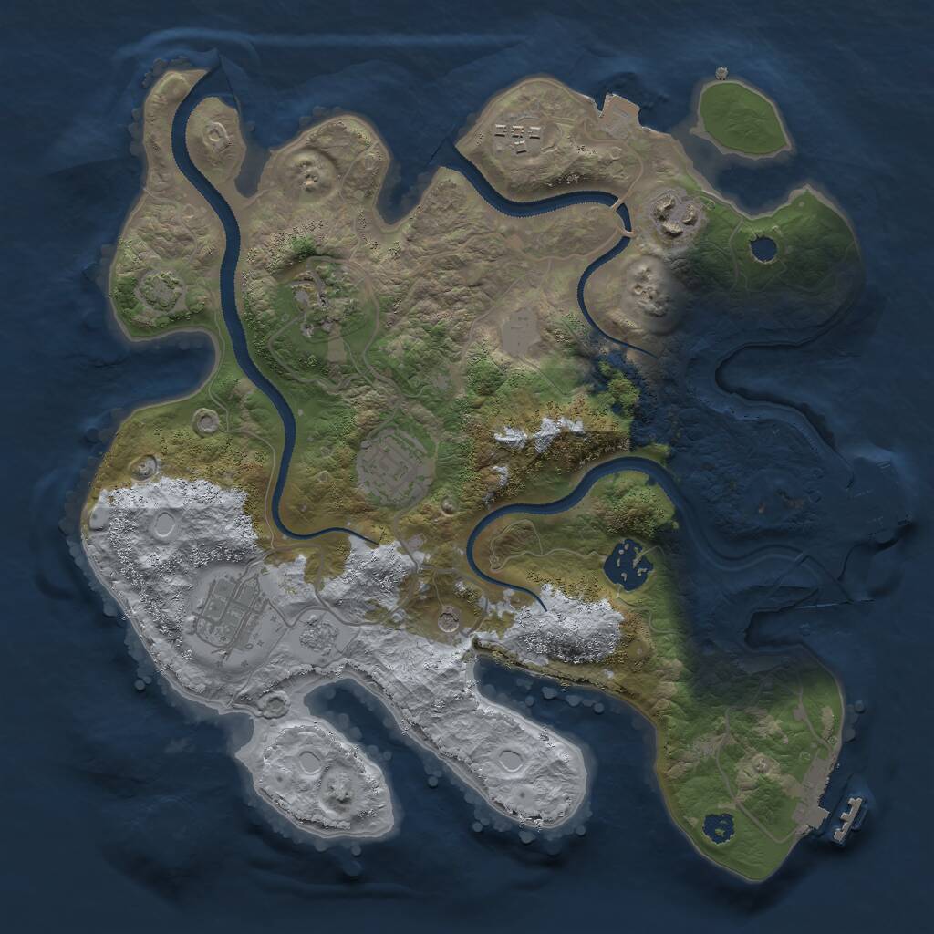 Rust Map: Procedural Map, Size: 3000, Seed: 901419027, 12 Monuments