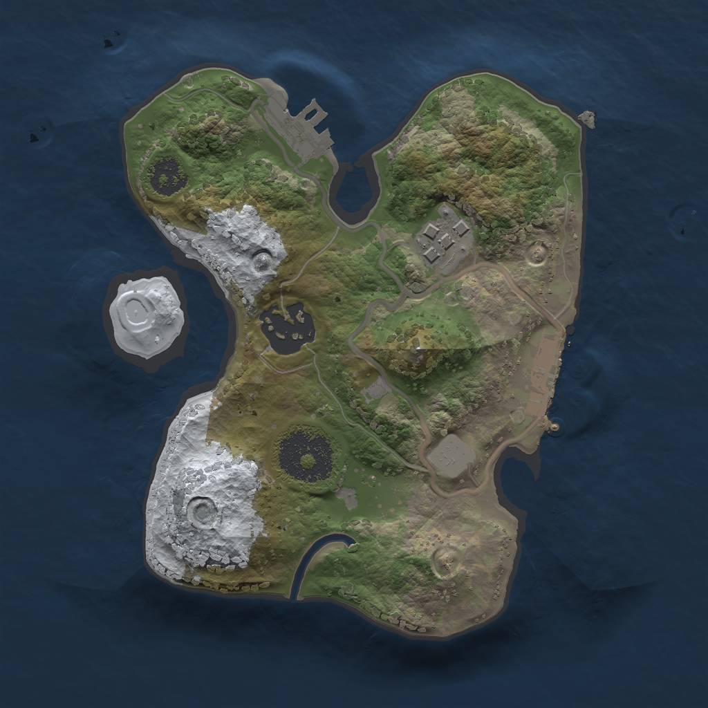Rust Map: Procedural Map, Size: 2000, Seed: 387789004, 9 Monuments