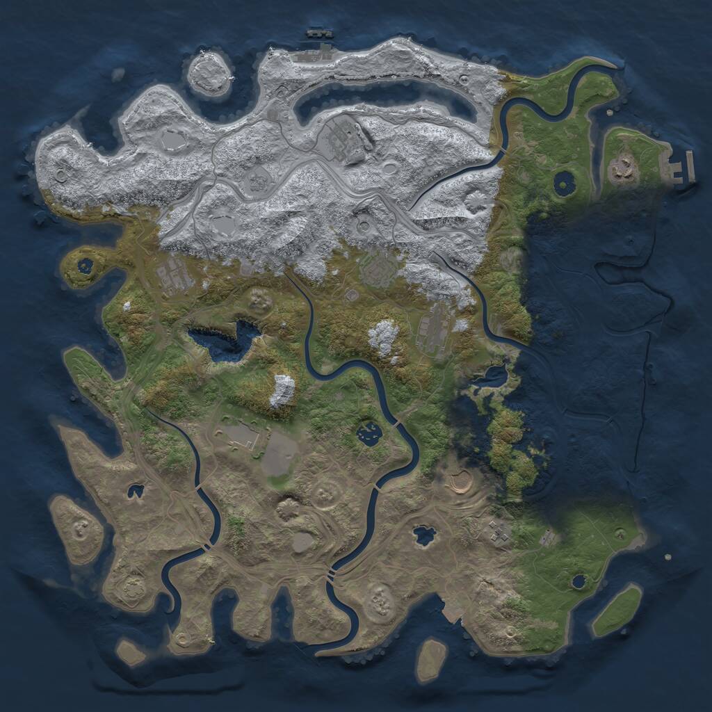 Rust Map: Procedural Map, Size: 4500, Seed: 1711828212, 15 Monuments