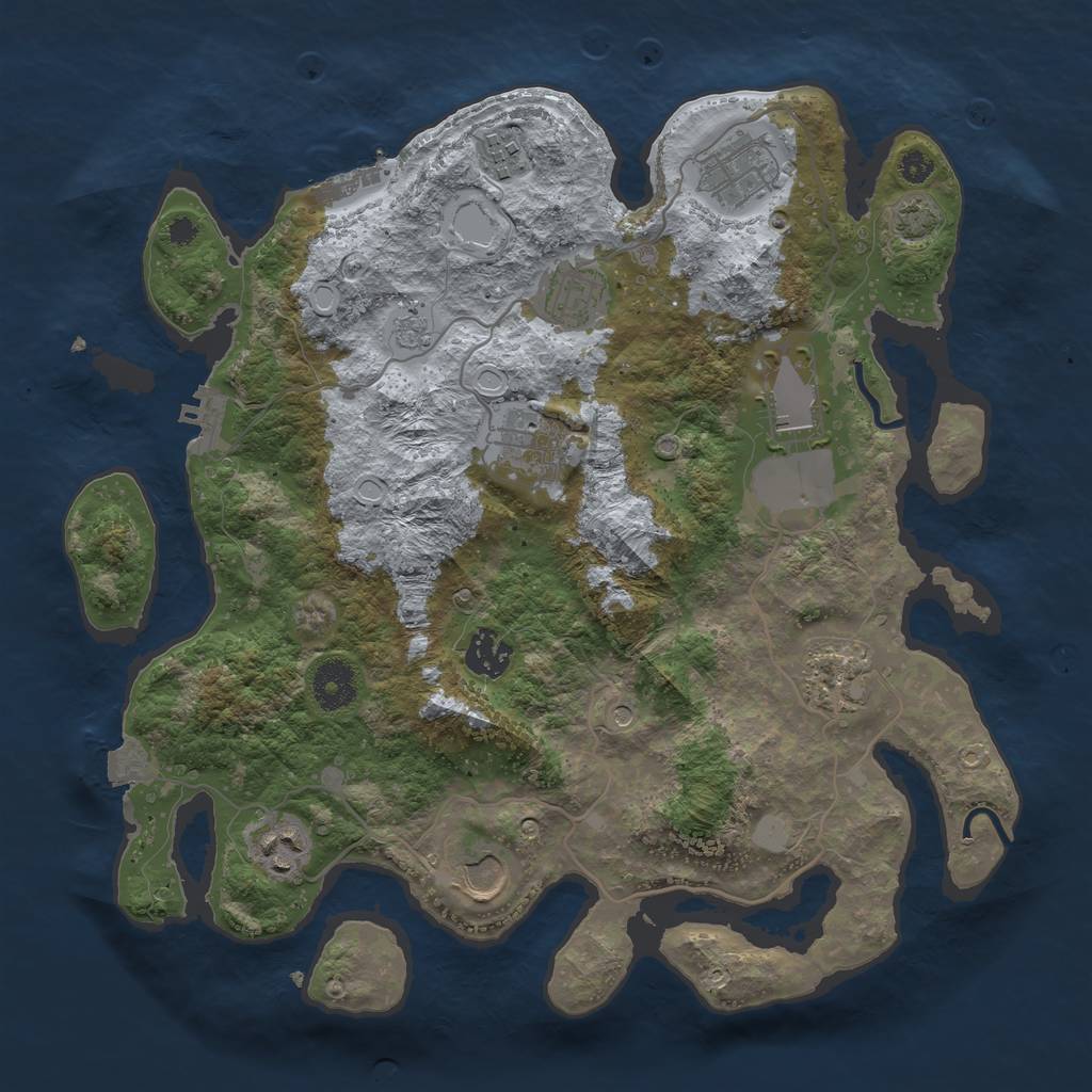 Rust Map: Procedural Map, Size: 3500, Seed: 2678, 17 Monuments