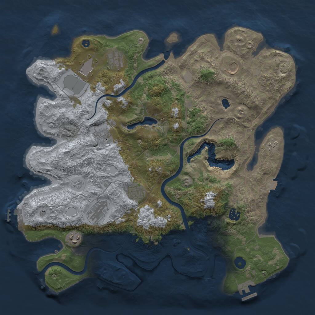 Rust Map: Procedural Map, Size: 4000, Seed: 270888, 15 Monuments