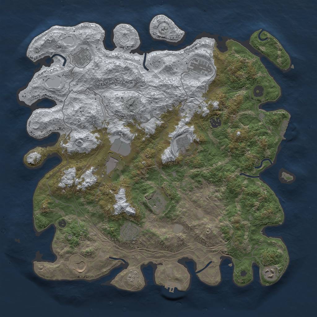 Rust Map: Procedural Map, Size: 4250, Seed: 1310177493, 19 Monuments