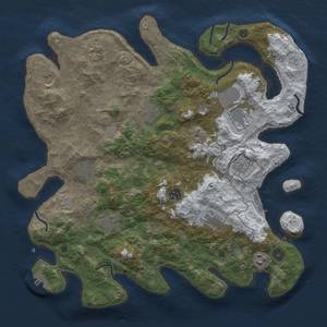 Thumbnail Rust Map: Procedural Map, Size: 4000, Seed: 1225929391, 20 Monuments