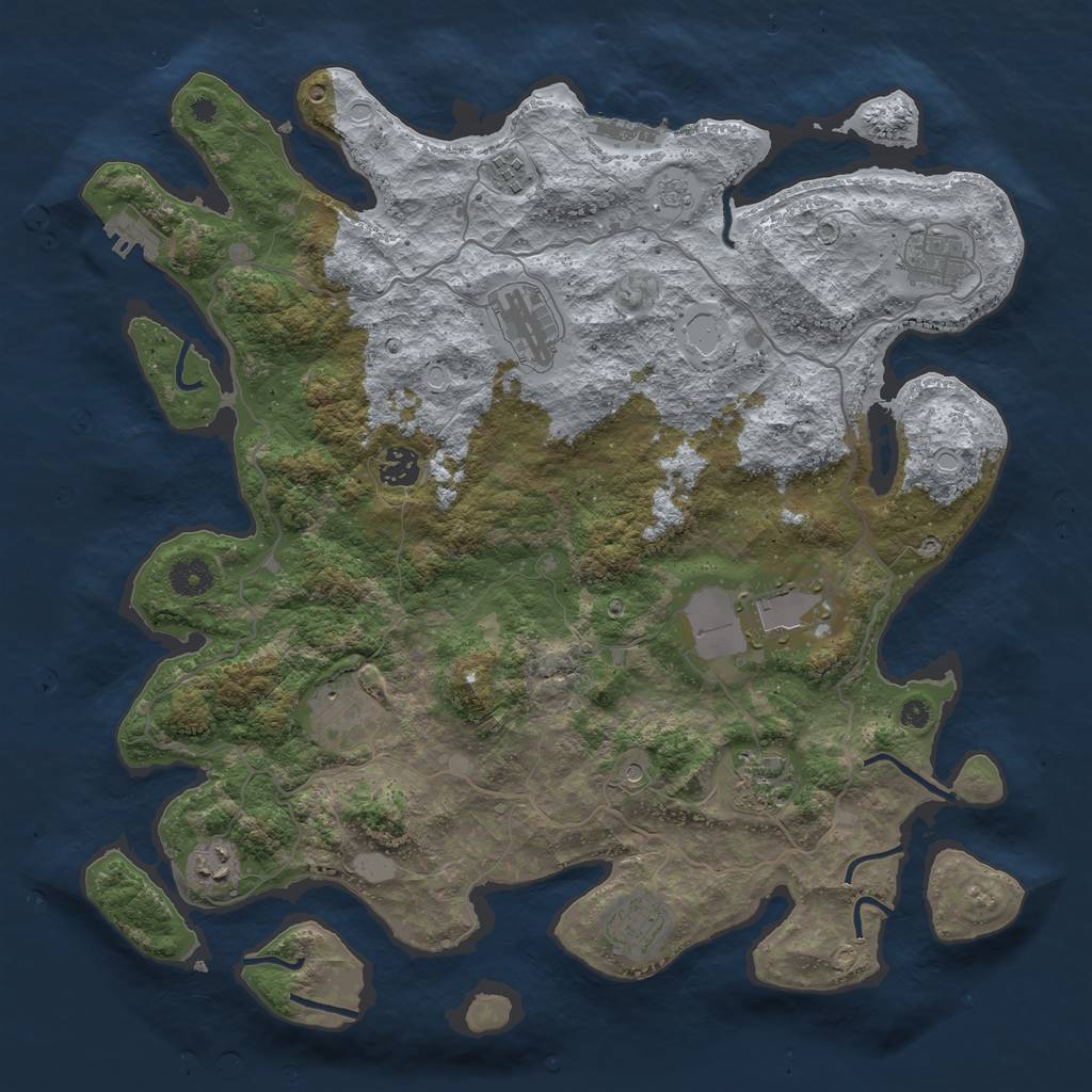Rust Map: Procedural Map, Size: 4000, Seed: 271781887, 18 Monuments