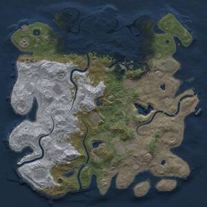 Thumbnail Rust Map: Procedural Map, Size: 4500, Seed: 27, 17 Monuments