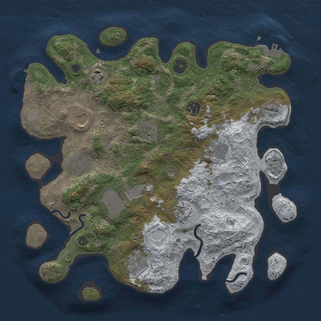 Rust Map: Procedural Map, Size: 3500, Seed: 178765411, 19 Monuments