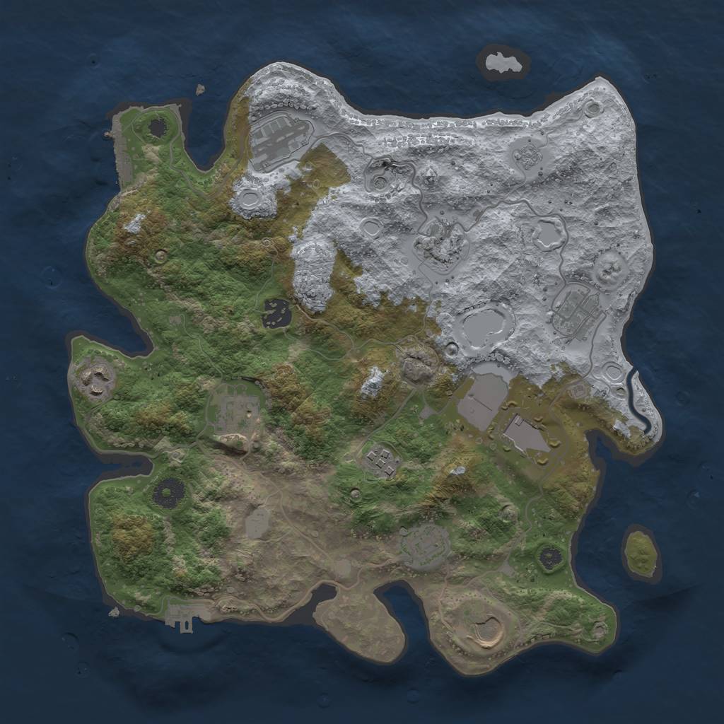 Rust Map: Procedural Map, Size: 3500, Seed: 2002042917, 19 Monuments