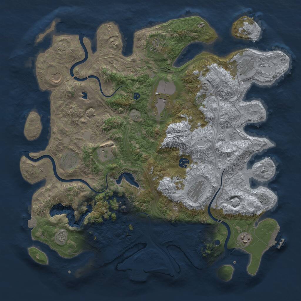 Rust Map: Procedural Map, Size: 4350, Seed: 456515, 16 Monuments