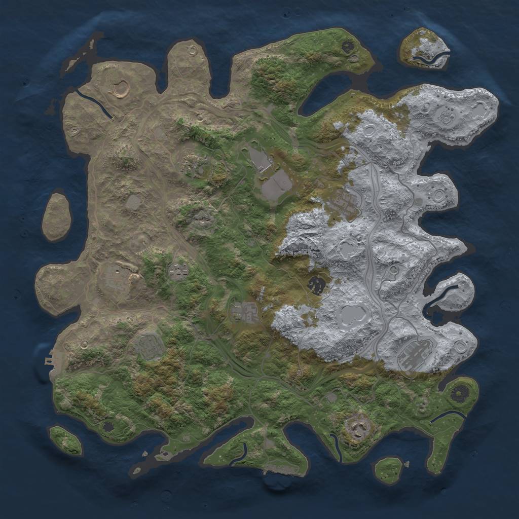 Rust Map: Procedural Map, Size: 4350, Seed: 456515, 20 Monuments