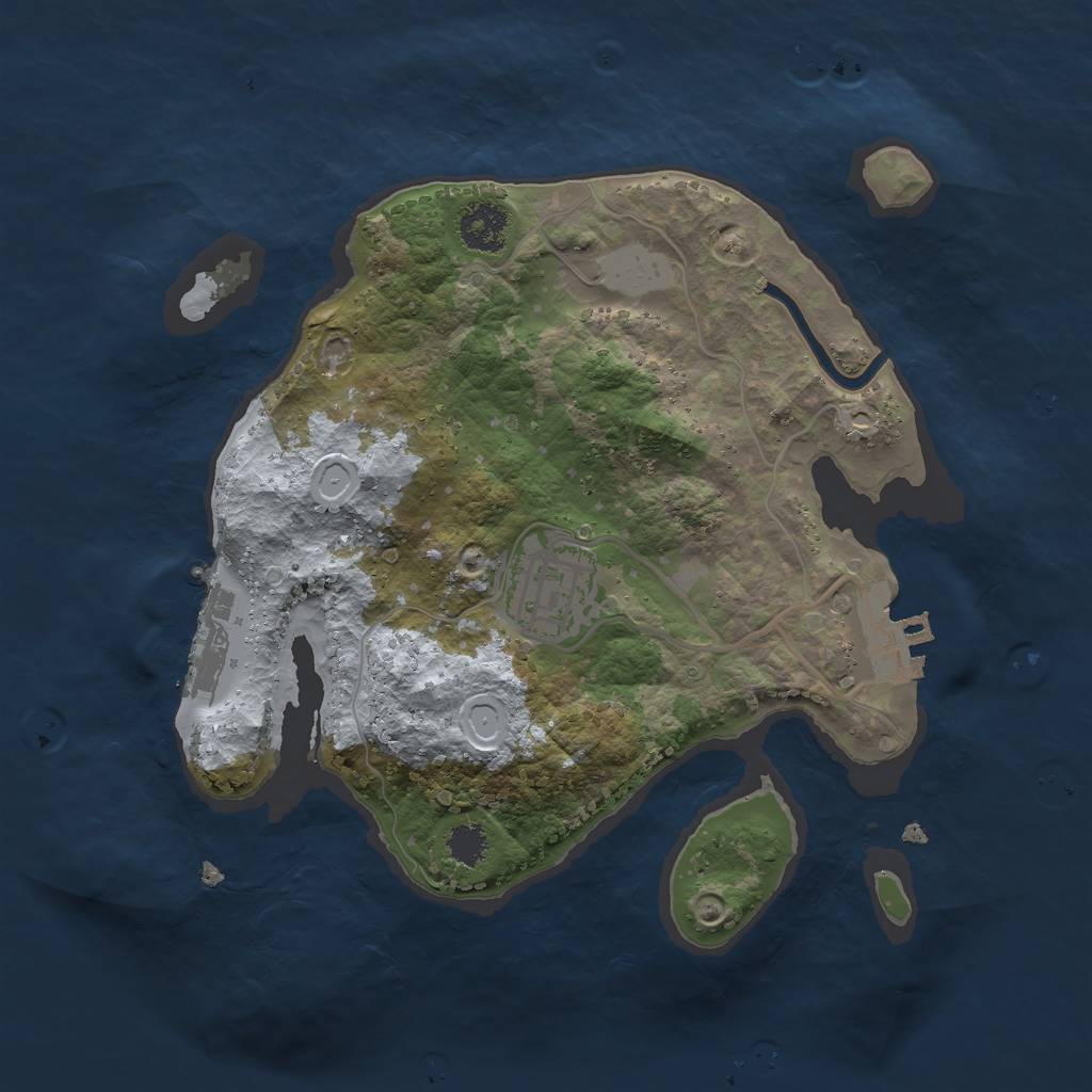 Rust Map: Procedural Map, Size: 2300, Seed: 4206, 6 Monuments