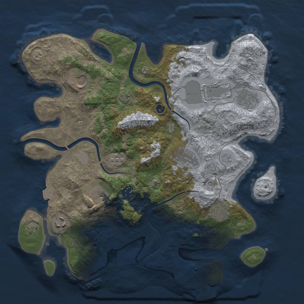 Rust Map: Procedural Map, Size: 3500, Seed: 326991908, 15 Monuments