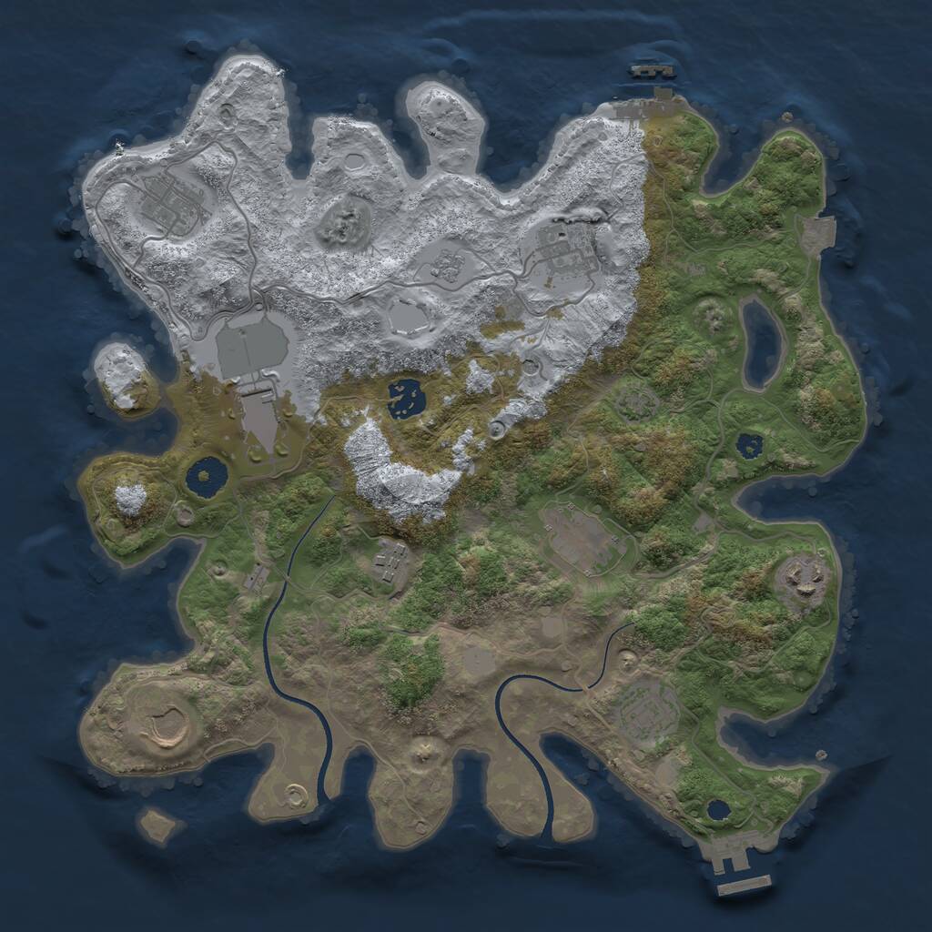 Rust Map: Procedural Map, Size: 3500, Seed: 20220519, 15 Monuments