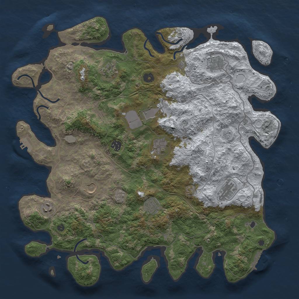 Rust Map: Procedural Map, Size: 4250, Seed: 1629976835, 19 Monuments
