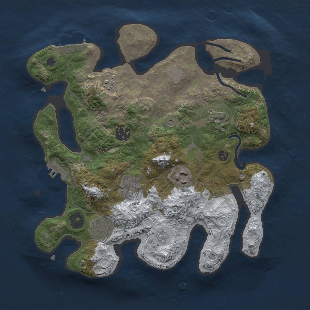 Rust Map: Procedural Map, Size: 3000, Seed: 1662212565, 15 Monuments
