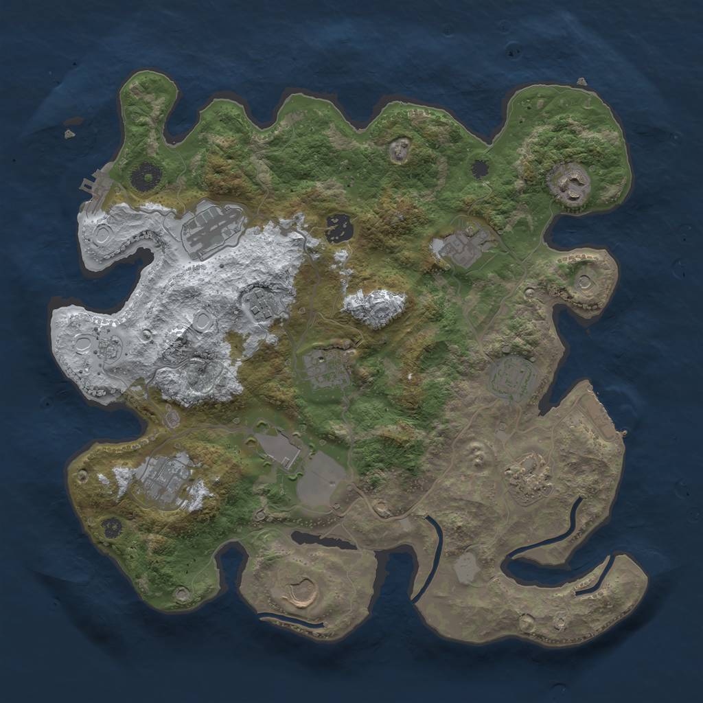 Rust Map: Procedural Map, Size: 3560, Seed: 619569331, 20 Monuments