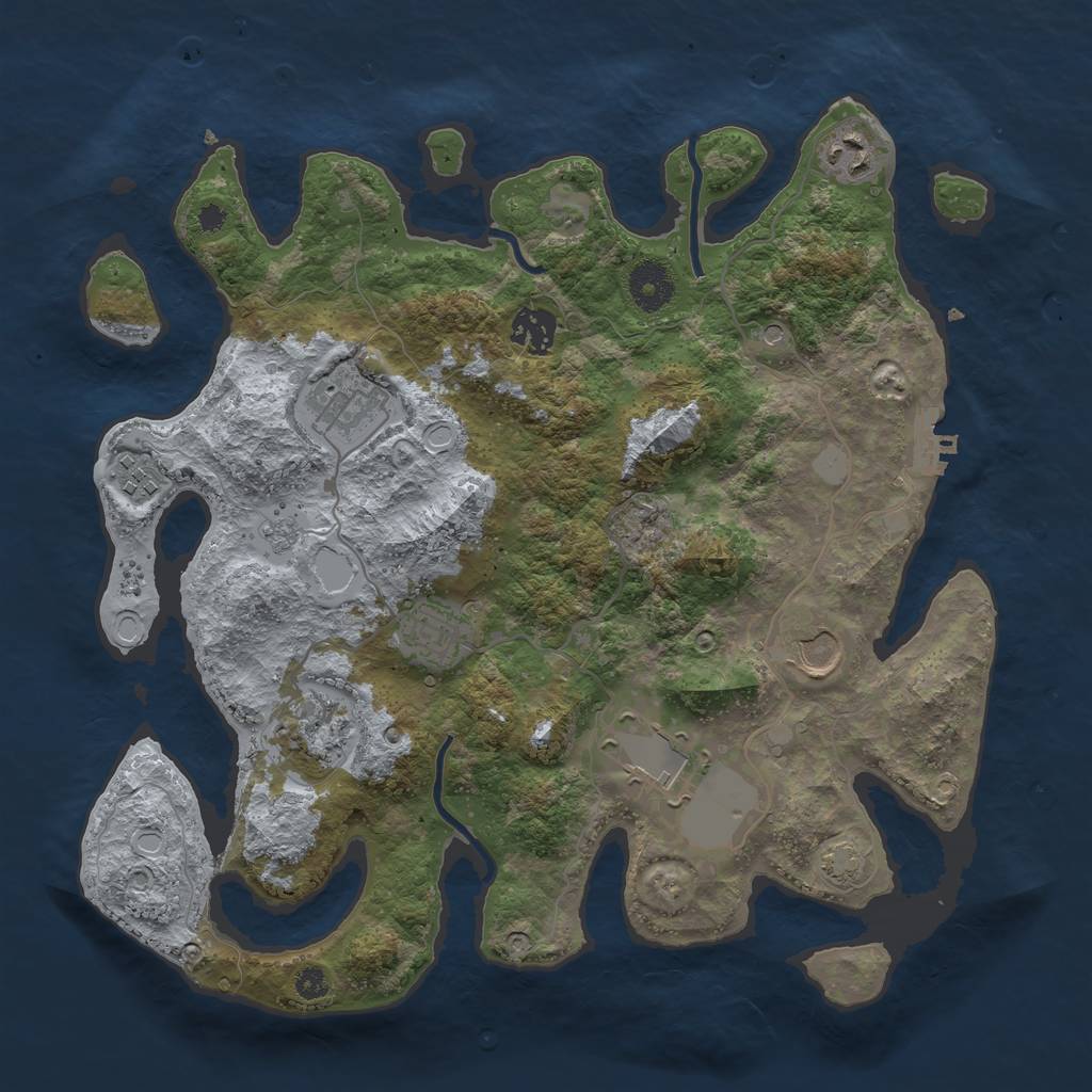 Rust Map: Procedural Map, Size: 3500, Seed: 6789453, 15 Monuments