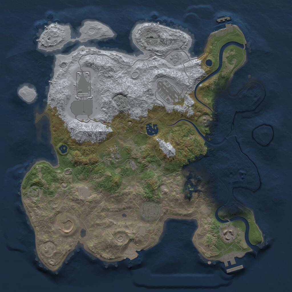 Rust Map: Procedural Map, Size: 3500, Seed: 4781846, 15 Monuments