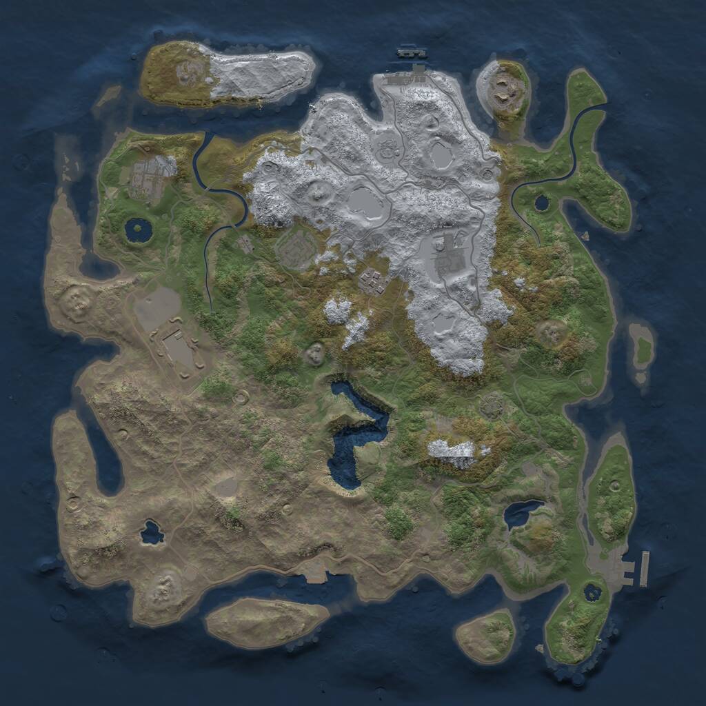 Rust Map: Procedural Map, Size: 4000, Seed: 1983141626, 12 Monuments