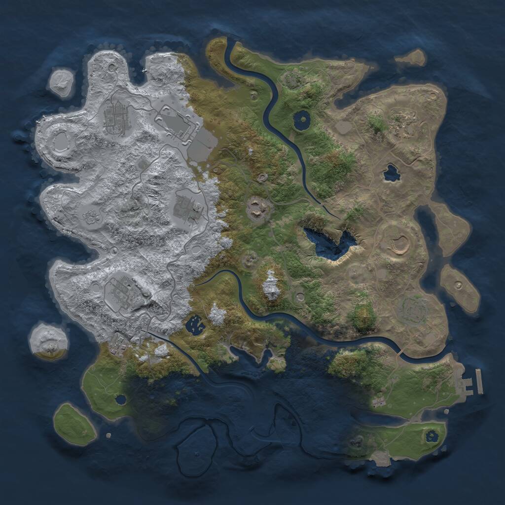 Rust Map: Procedural Map, Size: 4000, Seed: 683130, 15 Monuments