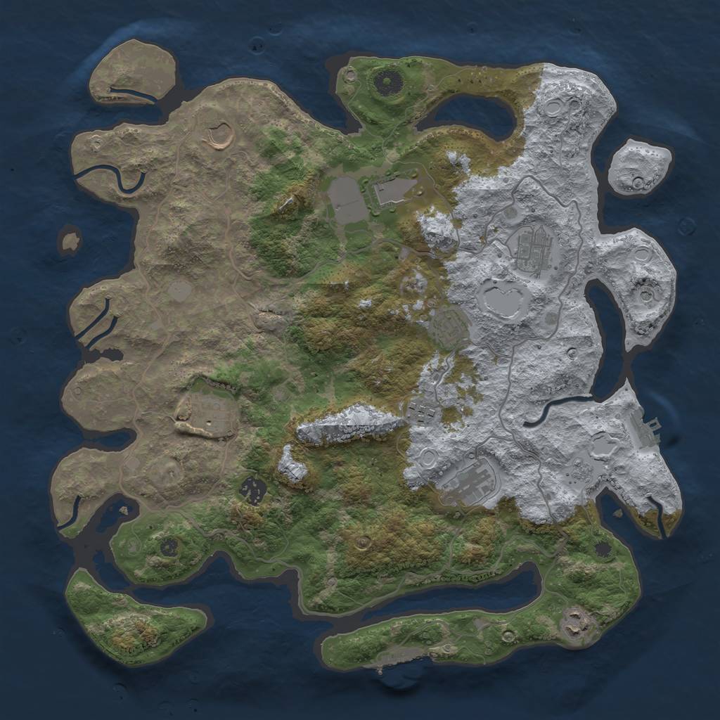 Rust Map: Procedural Map, Size: 4000, Seed: 1667898565, 18 Monuments