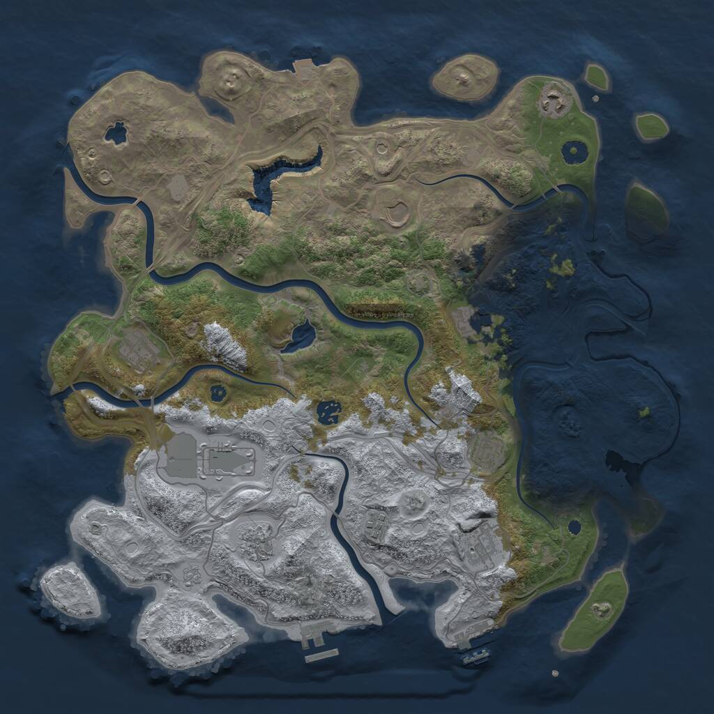 Rust Map: Procedural Map, Size: 4250, Seed: 1510509003, 16 Monuments