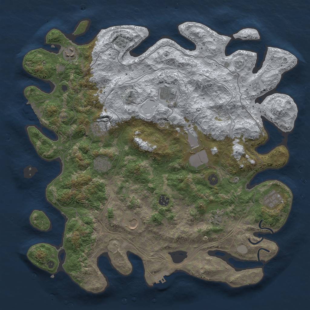 Rust Map: Procedural Map, Size: 4300, Seed: 262362, 19 Monuments