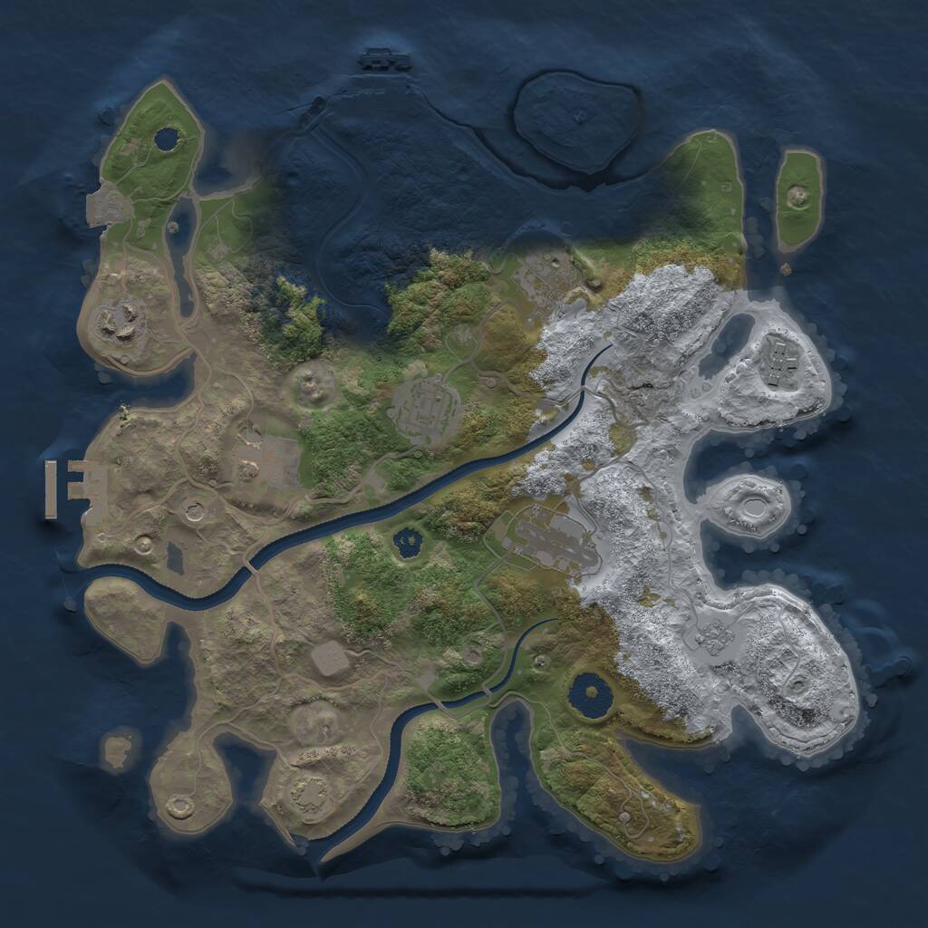 Rust Map: Procedural Map, Size: 3200, Seed: 10101101, 12 Monuments