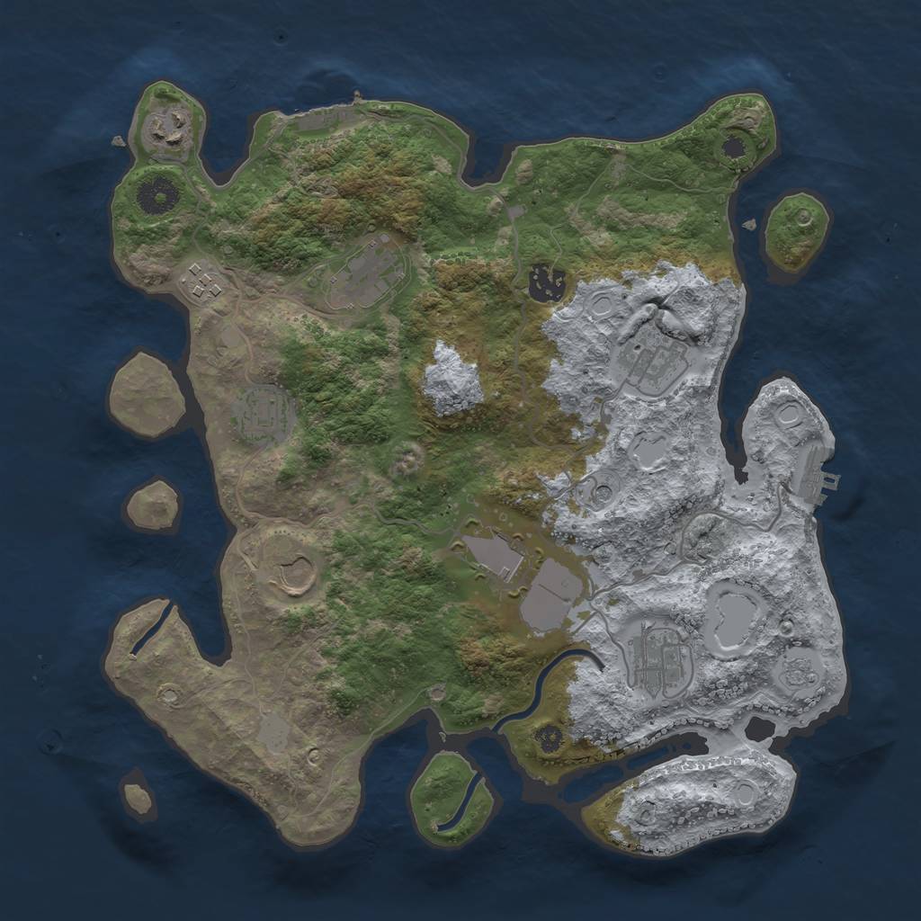 Rust Map: Procedural Map, Size: 3500, Seed: 1775578368, 16 Monuments