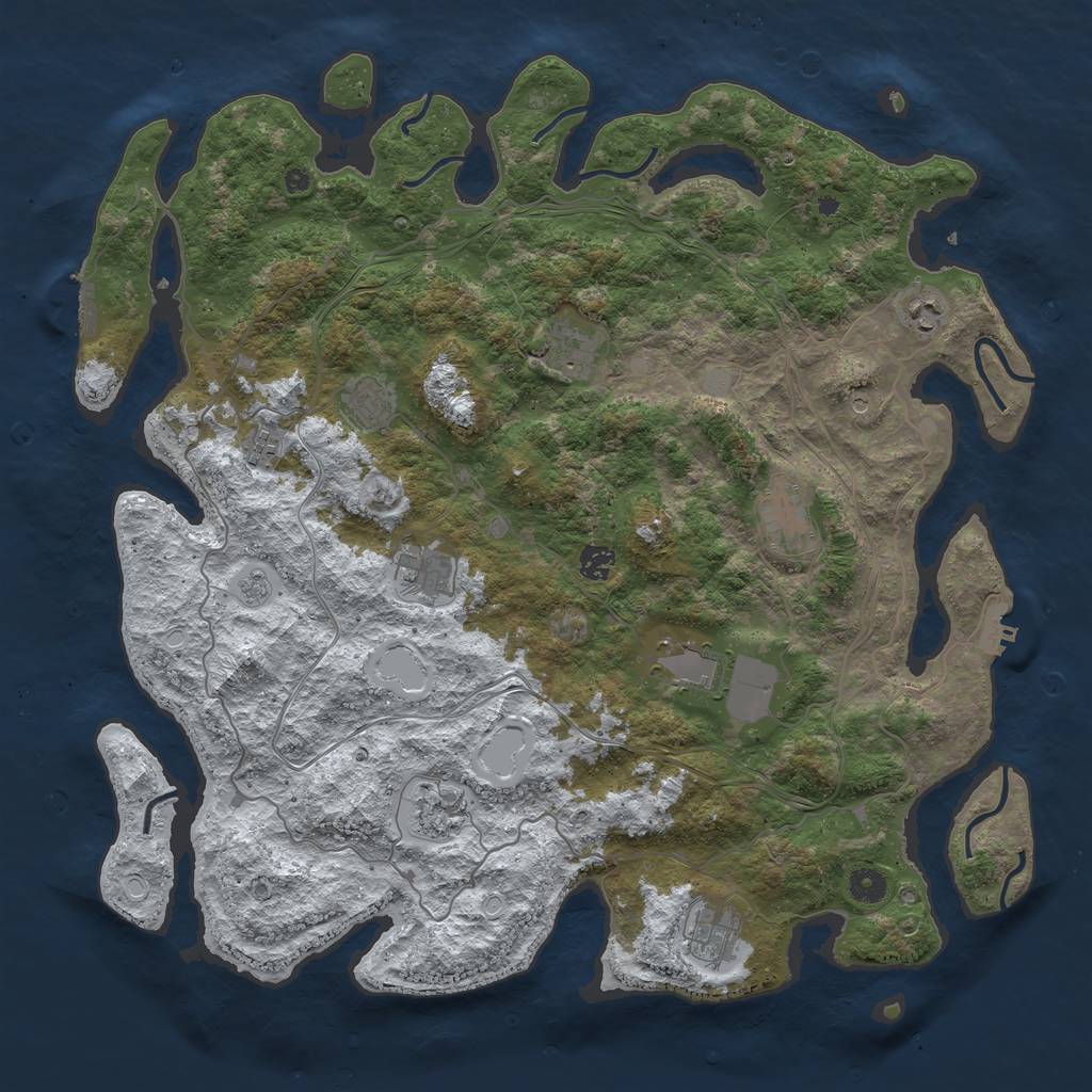 Rust Map: Procedural Map, Size: 4500, Seed: 292204208, 19 Monuments